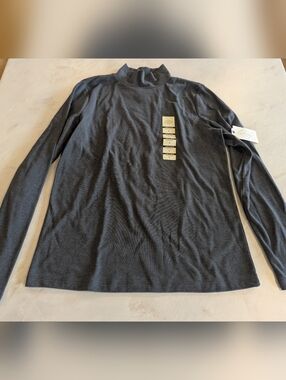 St. John's Bay Grey Large Mock Neck Turtle Neck Long Sleeve Shirt